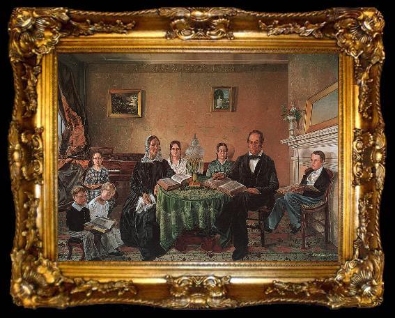 framed  Henry F Darby Reverend John Atwood and his Family, ta009-2